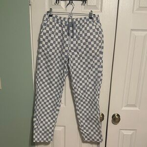 Vans Blue and White Checkered Jogger Pants